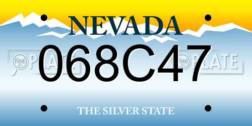 068C47 Nevada License Plate