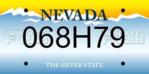 068H79 Nevada License Plate