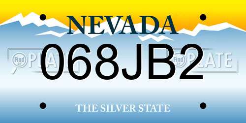 068JB2 Nevada License Plate