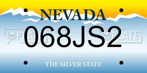 068JS2 Nevada License Plate