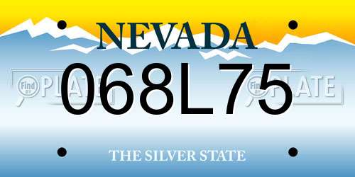 068L75 Nevada License Plate