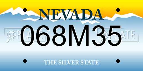068M35 Nevada License Plate