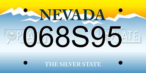 068S95 Nevada License Plate