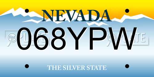 068YPW Nevada License Plate
