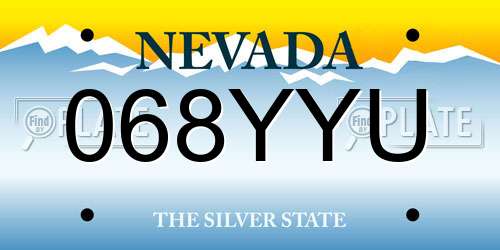 068YYU Nevada License Plate