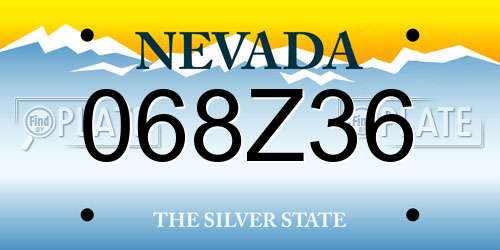 068Z36 Nevada License Plate