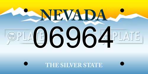 06964 Nevada License Plate