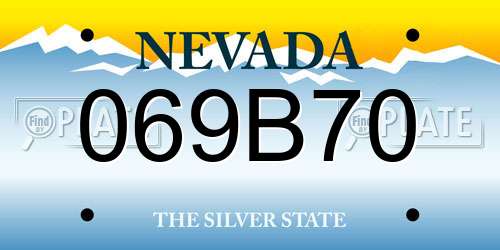069B70 Nevada License Plate