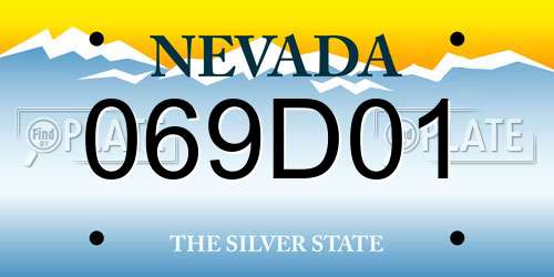 069D01 Nevada License Plate