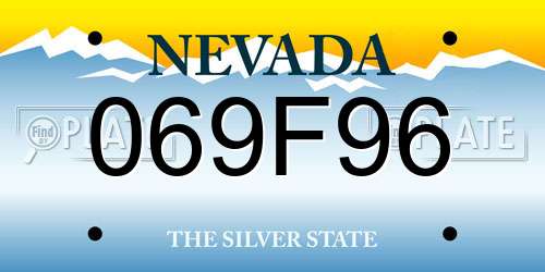 069F96 Nevada License Plate