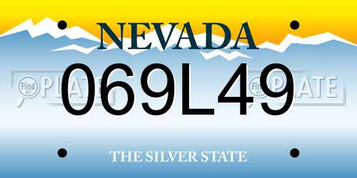 069L49 Nevada License Plate