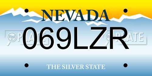 069LZR Nevada License Plate