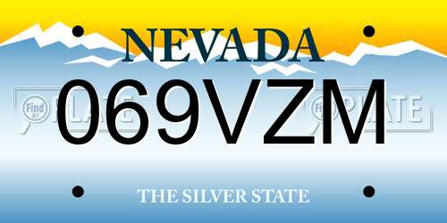 069VZM Nevada License Plate