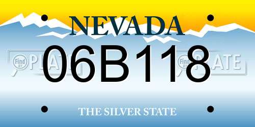 06B118 Nevada License Plate
