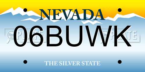 06BUWK Nevada License Plate