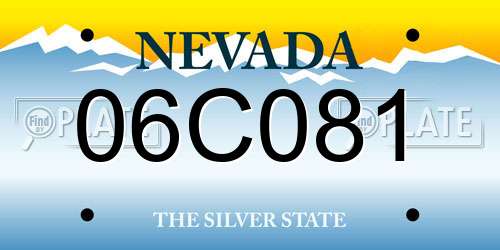06C081 Nevada License Plate