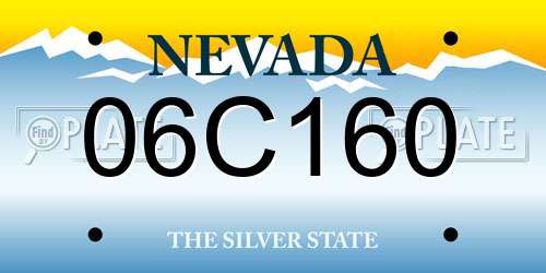 06C160 Nevada License Plate