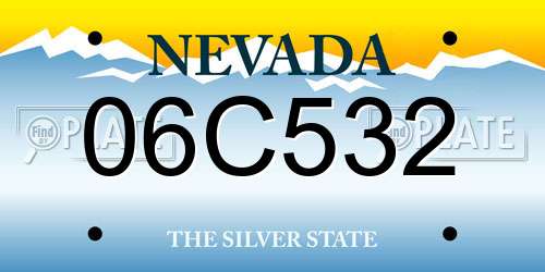 06C532 Nevada License Plate