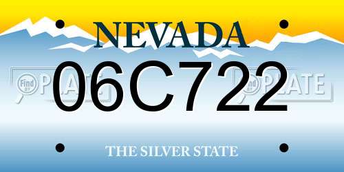 06C722 Nevada License Plate