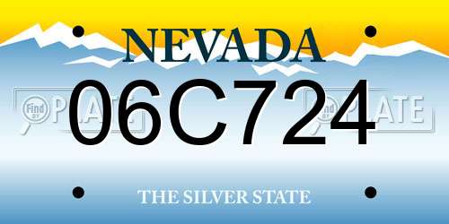 06C724 Nevada License Plate