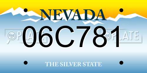 06C781 Nevada License Plate