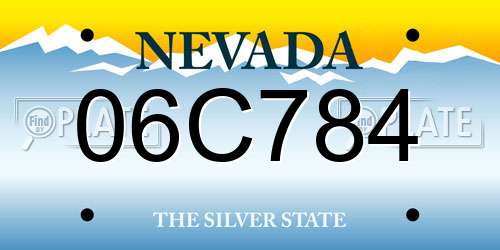 06C784 Nevada License Plate