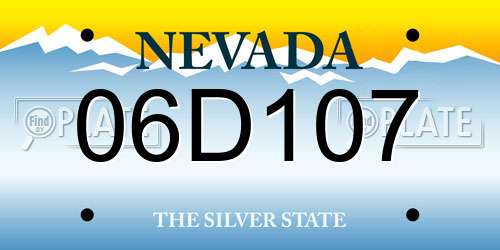 06D107 Nevada License Plate