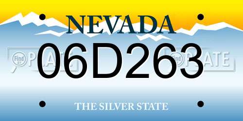 06D263 Nevada License Plate