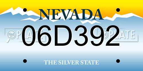 06D392 Nevada License Plate