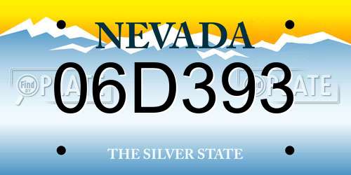 06D393 Nevada License Plate