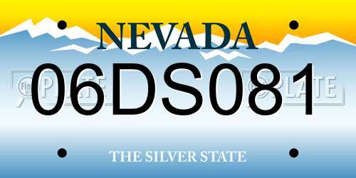 06DS081 Nevada License Plate