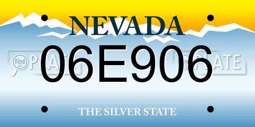 06E906 Nevada License Plate