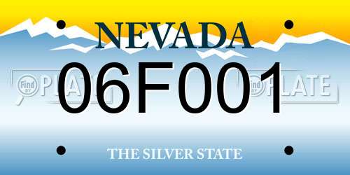 06F001 Nevada License Plate