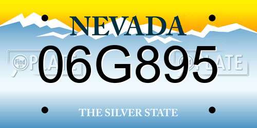 06G895 Nevada License Plate