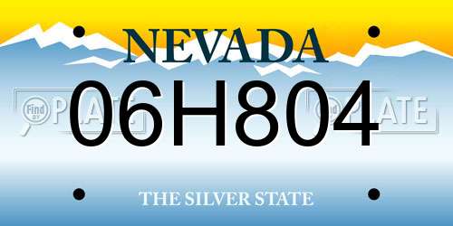 06H804 Nevada License Plate