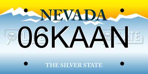 06KAAN Nevada License Plate