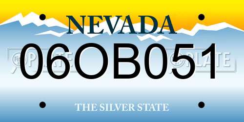 06OB051 Nevada License Plate