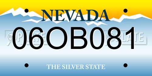 06OB081 Nevada License Plate