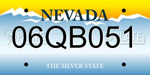 06QB051 Nevada License Plate