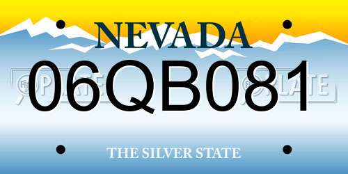 06QB081 Nevada License Plate