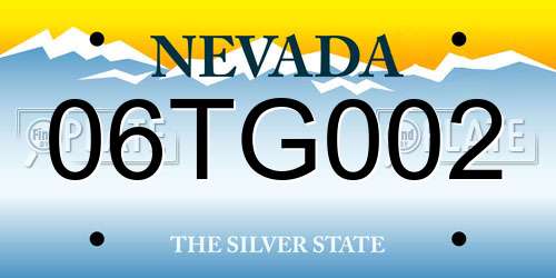 06TG002 Nevada License Plate