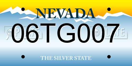 06TG007 Nevada License Plate