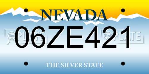 06ZE421 Nevada License Plate