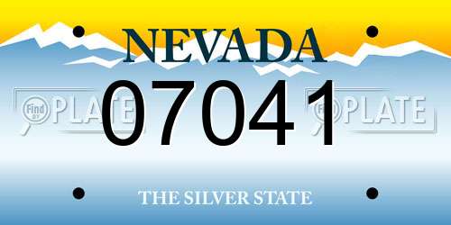 07041 Nevada License Plate