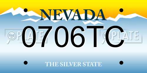 0706TC Nevada License Plate