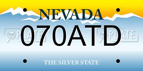 070ATD Nevada License Plate