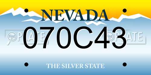070C43 Nevada License Plate