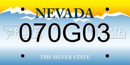 070G03 Nevada License Plate