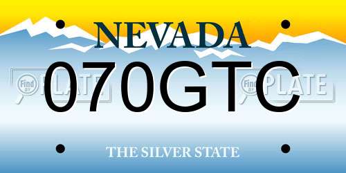 070GTC Nevada License Plate