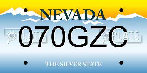 070GZC Nevada License Plate